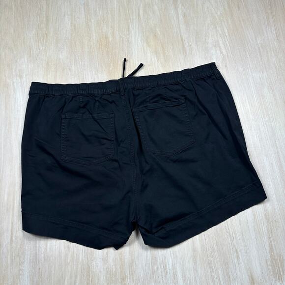Torrid Black Stretch Casual Shorts 4X Plus Elastic Waist Pockets Tie Front - Picture 11 of 13